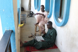 Filmmaker Baba Ali Yakasai and Writer Nazir Adam Salih at Golden Goose Studio