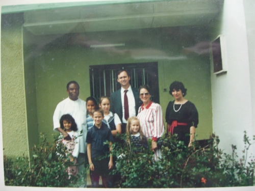 Together with some of our closest friends in Port Harcourt, the Nwators, in front of our house.