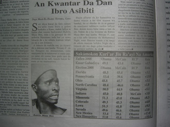 "An Kwantar da Ibro Asabiti" article published in Leadership Hausa, 17-23 October 2008